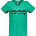 thumbnail image 3 of Inktastic Massage Therapists Hands Rub Women's V-Neck T-Shirt, 3 of 5