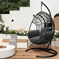 thumbnail image 2 of GORTES Egg Hanging Chair with C-Stand, Gray, 2 of 9