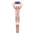 thumbnail image 3 of 2.7ct round cut alexandrite 18k rose gold halo Bridal Wedding Engagement Promise Anniversary Ring for Women size 5.5, 3 of 7