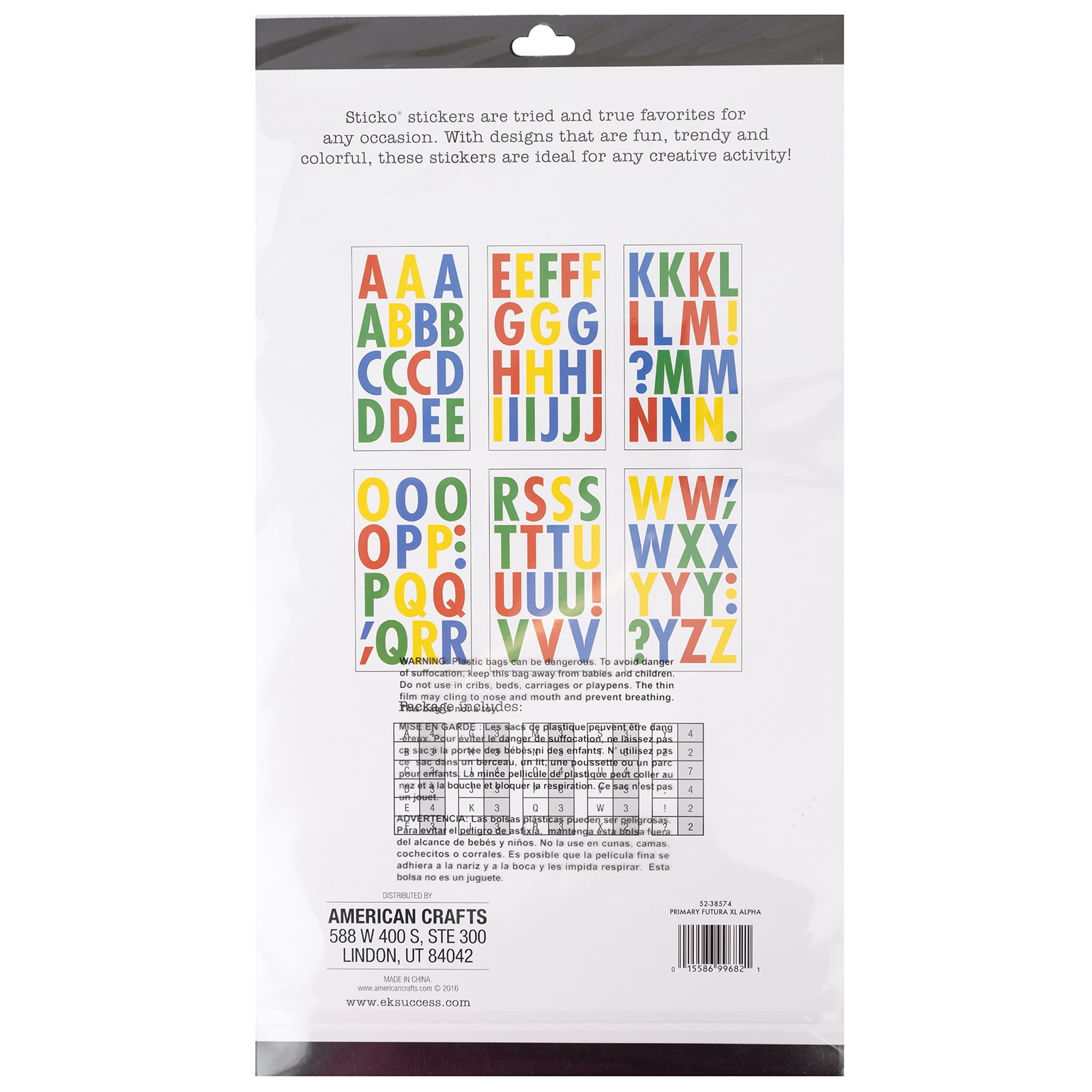 Sticko Alphabet Stickers, Regular X-Large, Pink Glitter Futura
