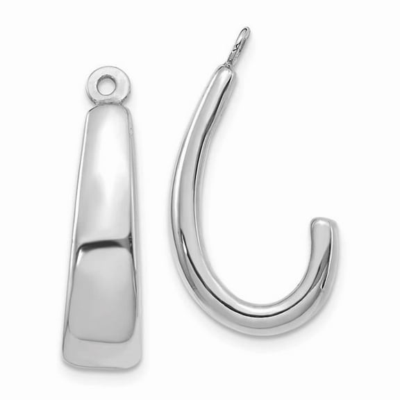 Primal Gold 14 Karat White Gold J-Hoop Earring Jackets