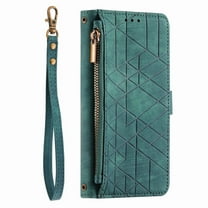 Dteck for Samsung Galaxy S23 Ultra Wallet Case, PU Leather Magnetic Flip Case with Lanyard Strap Wristlet Zipper Card Holder for Samsung Galaxy S23 Ultra,Green