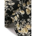thumbnail image 5 of GRACE & GRANDEUR Women's Plus Size Floral Dress Boho Chiffon V Neck Flare Short Sleeves Smocked Waist Summer Midi Dresses 4X Black, 5 of 8