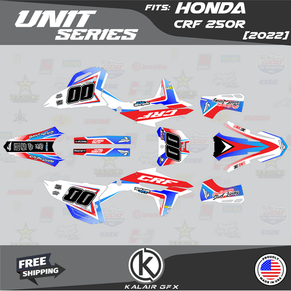 Kalair GFX Graphics Kit for Honda CRF250R (2022-2023) Unit Series