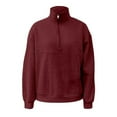 thumbnail image 5 of Fall Sweatshirts for Women 2025 Long Sleeve Half Zipper Stand Collar Plain Oversized Sweatshirt Pullover Tops, 5 of 6