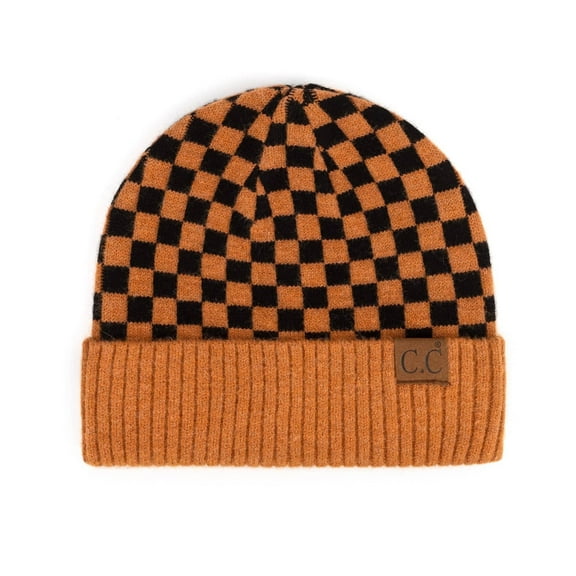 CC Wool Check Pattern Beanie | Anti-Pilling