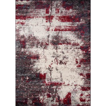 Momeni  Loft Abstract Area Rug 7'10" x 9'10" Polypropylene 8' x 10' Indoor Red Rectangle