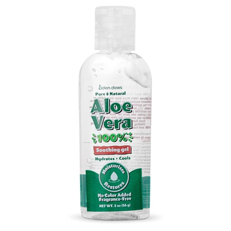 Eden Dews Organic Aloe Vera Gel 100% Pure & Natural Gel, Moisturizing, Face  Skin & Hair Care, Sun Burn Relief, Hydrates & Soothes Acne, Razor Bumps, ...