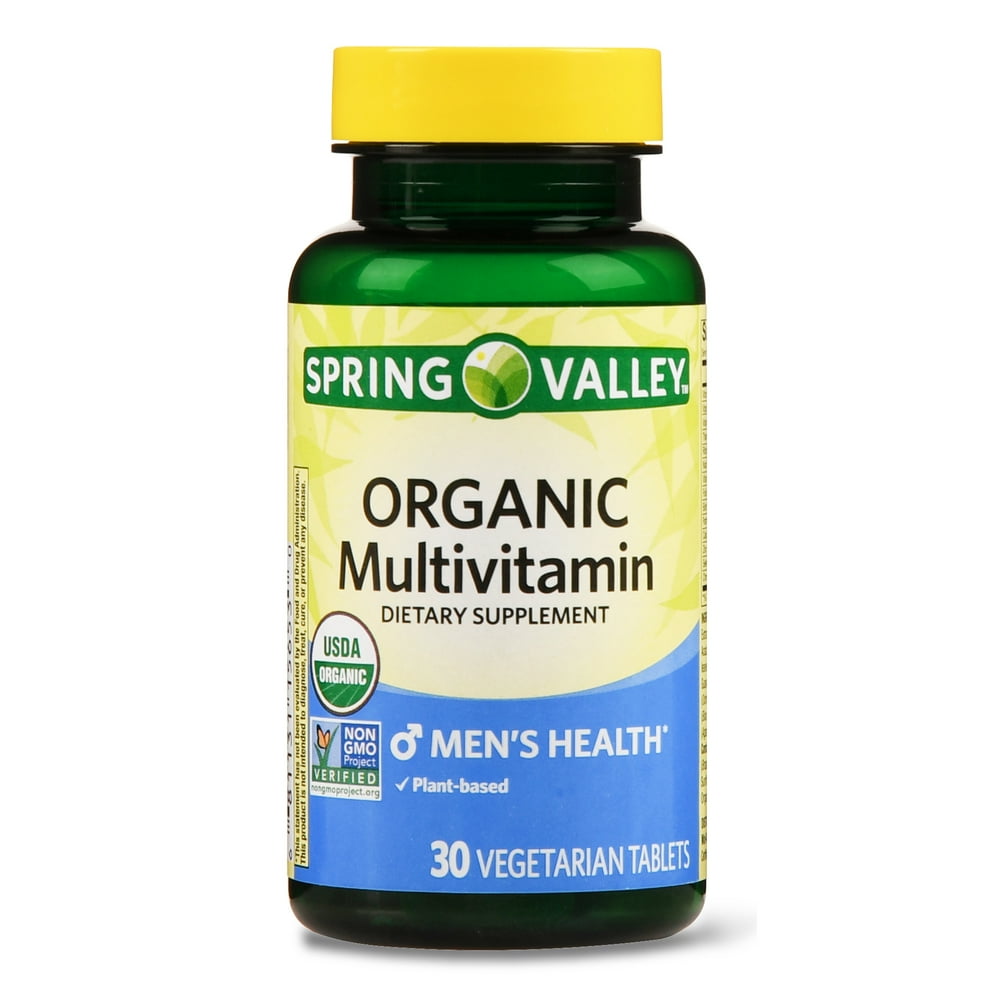 Spring Valley Men's Organic Multivitamin Tablets, 30 Ct - Walmart.com ...