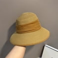 thumbnail image 1 of LinYooLi Summer Straw Woven Diamond Lettered Fisherman's Hat, Women's Sun Shading And Sun Protection Straw Hat, Beach Vacation Versatile Beach Hat Trend, 1 of 9