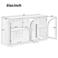 thumbnail image 7 of EUROCO 60" Large Sideboard Buffet Cabinet,Storage Cabinet with Glass Doors and Adjustable Shelves,Arched Kitchen Cabinet Display Cabinet for Kitchen, Living Room, Hallway,Natural, 7 of 7