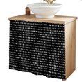 thumbnail image 2 of Black Polka Dots Cabinet Curtains 35"W x 35"L, Modern Abstract Art Aesthetics Sink Skirt for Bathroom Vanity Kitchen Self Adhesive, Dust-Proof Privacy Curtain for Shelves Closet Laundry Room Pantry, 2 of 9