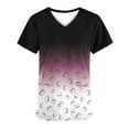 thumbnail image 3 of Aofany Women Scrubs Tops with Pocket Short Sleeve V-neck Nurse Tops Printed Working Uniform Blouse Working Tops, 3 of 4