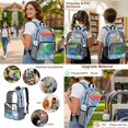 thumbnail image 5 of ZUXONGSY Peacock Print 17" Transparent Backpack for Elementary Middle School – Heavy Duty Clear Bookbag Set with Lunch Box and Pencil Case, 3Pcs See Through Backpack for Boys and Girls, 5 of 5