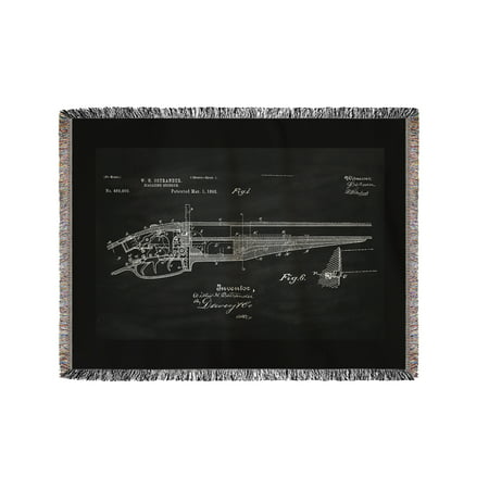Blackboard Patent - Shotgun - Lantern Press Artwork (60x80 Woven Chenille Yarn (Best Over Under Shotgun For The Money)