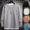 thumbnail image 3 of Mens Round Neck T-Shirt Street Long Sleeve Sports Athletic Pullover Blouse Tops, 3 of 11