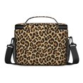 thumbnail image 3 of Brown and Beige Leopard Print Insulated Lunch Box for Women Men, Medium Leakproof Cooler Bag with Adjustable Strap, 10"x6.7"x8", 3 of 6