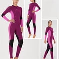 thumbnail image 4 of Titisuits Ultrathin Manga larga Pantalones largos Traje de baño Una pieza profesional Impermeable espesado para nadar Snorkeling Surfing Mujer / Vino Rojo L seitruly OD017133-28, 4 of 7