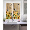thumbnail image 2 of Window Privacy Film Sunflower Bee Stained Glass Window Film Decorative Sun Block Window Cover Farmhouse Brown Wooden Botanical Floral Window Clings Static Adhesive Sticker for Bathroom 17.7"x39.3", 2 of 6