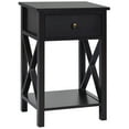 thumbnail image 5 of Topbuy X-Design Side End Table Multifunctional Nightstand with Drawer & Shelf Black, 5 of 5