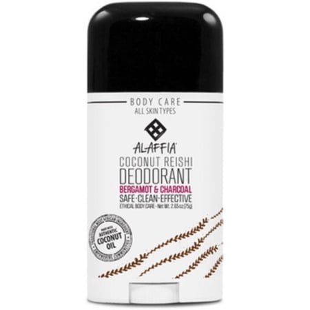 Alaffia  Coconut Reishi Deodorant  Bergamot & Charcoal 2.65 oz