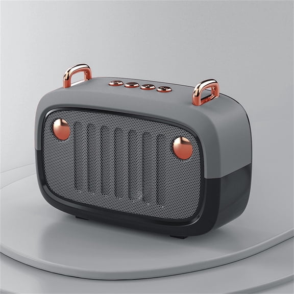 Latrodar The New Stereo Super Indoor Wireless Portable Mini Bluetooth Small Speaker High Durability Gray 5.8x4.2 Inch Home Tools