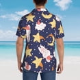 thumbnail image 6 of Good Night Rabbit And Star Hawaiian Shirts For Men, Summer Short-Sleeve Relaxed-Fit Button-Down Shirts Large, 6 of 9