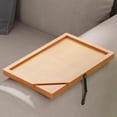 thumbnail image 3 of WRKEKC Clearance Sofa Armrest Tray with Phone Holder, Wooden Side Table for Drinks, Books, and Remote Controls, 3 of 6