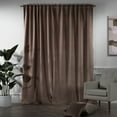 thumbnail image 2 of 3S Brother's Solid Luxury Matte Velvet Soft Curtains Set of 2 Panels Hanging Back Tap & Rod Pocket Home Décor Bedroom Kitchen Office Windows Room Darkering ( Golden Brown-52"x95"), 2 of 6