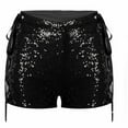 thumbnail image 5 of Byworldtasic Women's Carnival Sparkly Sequin Micro Shorts Y2k Low Rise Mini Booty Shorts, 5 of 8