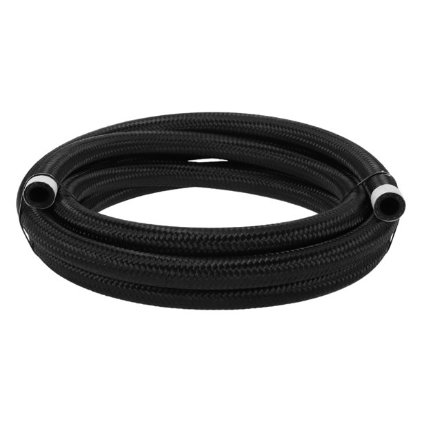 Manguera de línea de combustible Unique Bargains 11.12mm/4/9"(ID) 275cm/9ft(L) Caucho CPE, trenzado de nylon negro AN-8