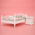 thumbnail image 3 of 1:12 Mini Muebles Cama Doble Espejo Largo Mesita de Noche Silla Gabinete Accesorios para Casa de Muñecas 6 piezas / Set, 3 of 13