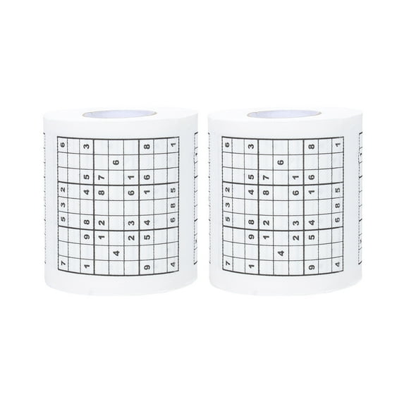 EeaseMX 2 rollos de papel higiénico con estampado de Sudoku creativo.