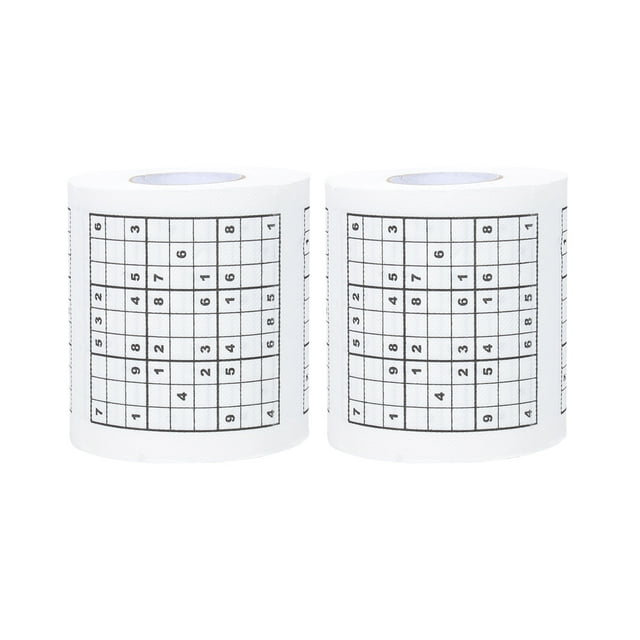 EeaseMX 2 rollos de papel higiénico con estampado de Sudoku creativo.
