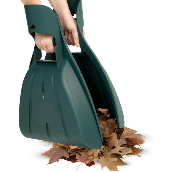Leaf Scoops Hand Rakes - Lightweight, Durable Grabber Tool for Scooping Up Leaves, Spreading Mulch, Gardening, and Yard Work by Pure Garden (Green)