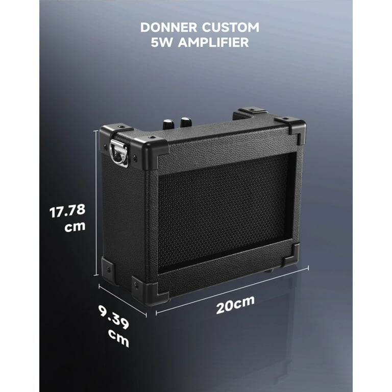 Donner Electric Guitar Kits for Beginner Right Hand S-S-S Pickups Strater Sets, Black DST-80