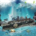 thumbnail image 4 of Aquarium Shipwreck Fish Tank Landscaping Resin Crafts Broken Ship Ornaments,B, 4 of 5