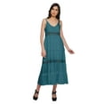 thumbnail image 5 of Moomaya Solid Sleeveless Long Maxi Dress Spaghetti Straps With Lace Trim, 5 of 6