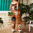 thumbnail image 5 of BOMYJESK Summer Halloween Costumes Jumpsuit for Women Cartoon Pumpkin One Piece Sleeveless Rompers Pants Loose 2026 Hippie Spaghetti Strap Rompers Khaki 3XL, 5 of 7
