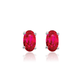 thumbnail image 3 of 14K Solid White Gold Red Ruby Studs Gemstone Solitaire Earrings July Birthstone Jewelry, 3 of 10