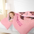 thumbnail image 3 of Castle Fairy Black Cute Princess Twin Comforter Sets 2pcs,Dreamy Glitter Print Bedding Set,Pink Silver Brown,1 Comforter and 1 Pillowcase, 3 of 6