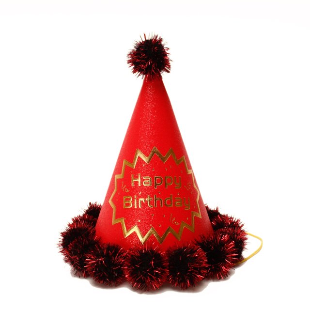 Gorro triangular de alambre dorado de 20 cm para decoración de tartas de fiesta de adultos y niños, gorro de cumpleaños de bronce perlado