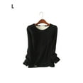 thumbnail image 2 of Underwear T-Shirt Female Warm Thick Soft Cotton Windproof Traceless Underwears Comfortable Clothing Long Sleeve Winter Black L Black L, 2 of 9