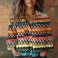 thumbnail image 2 of Womens Tops Elegant Print Cotton Long Sleeve Button Blouse Spring Summer Shirts for Women Multicolor 5Xl, 2 of 7