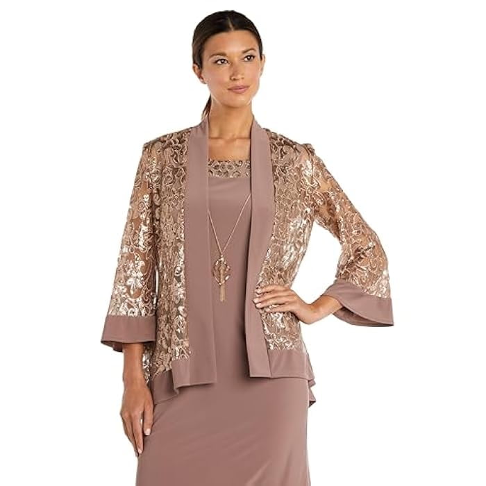 ladies formal jacket dresses Simply Stunning Jacket Dress by EY Signature Silver T0500 / 14