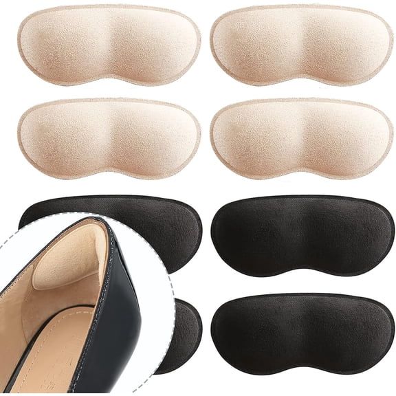 Heel Cushion Pads for Men and Women| Soft Shoe Inserts| Heel Cushion Inserts| Self-Adhesive| Foot Care Protectors| Grips Liners Loose Shoes| Heel Pain Relief| Bunion Callus| Blisters( 4 Pairs)