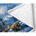 thumbnail image 4 of Christmas Throw Blanket, Winter Deer Snow Forest Holiday Theme Blanket for Couch and Bed, Warm Cozy Winter Cabin Throw, Super Soft, 60X80IN, 4 of 5
