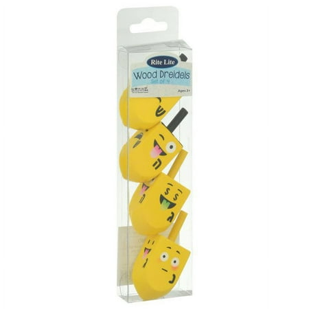Rite Lite DRL-79 Emoji 4 Dreidels Painted Wood - Pack of 6