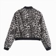 thumbnail image 5 of Towmus Womens Zip Up Jacket Lightweight Leopard Printed Cropped Bomber Jacket Full Zip Cropped Coat Trendy Long Sleeve with Pockets, 5 of 6