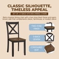 thumbnail image 2 of ROME + OAK X-Back Farmhouse Wooden Kitchen Dining Chair in Black/Dark Brown, Set of 4, 2 of 10